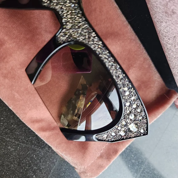 GUC Miu Miu Rasoir Crystal Embelished Sunglasses - Picture 2 of 9